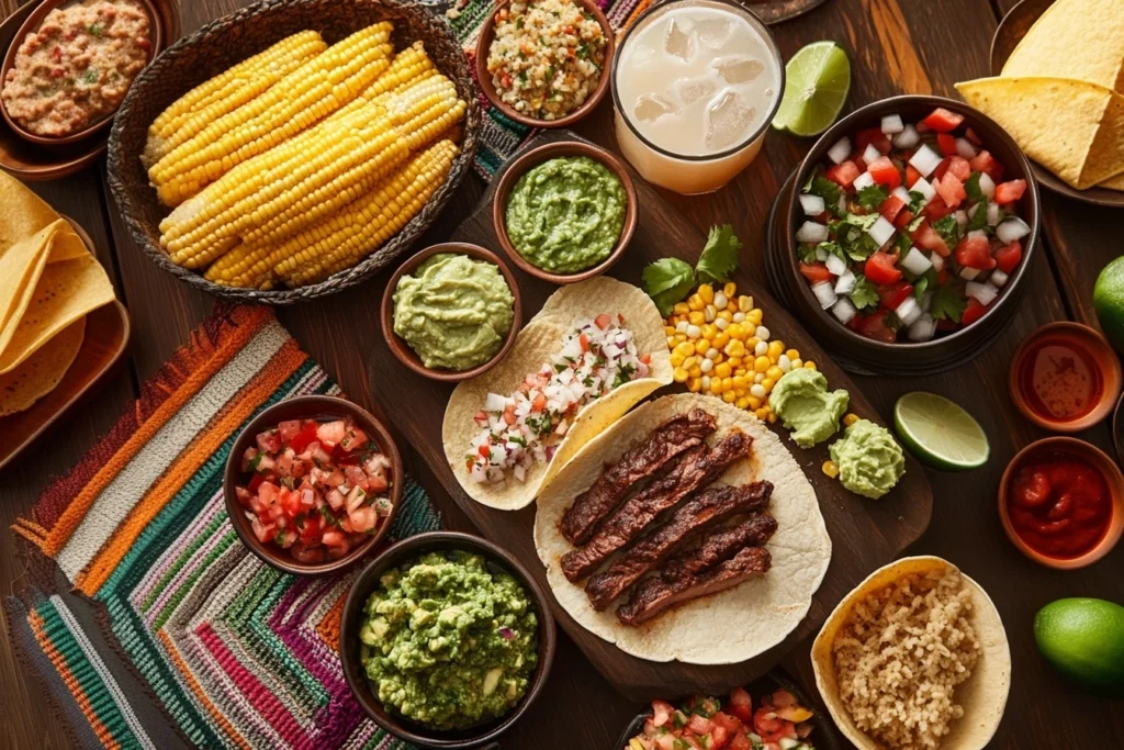 Taco Achiote Beef served with traditional Mexican sides