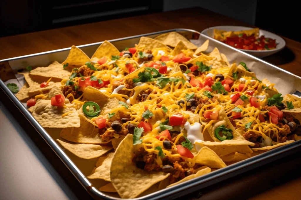 Assembling nachos step by step