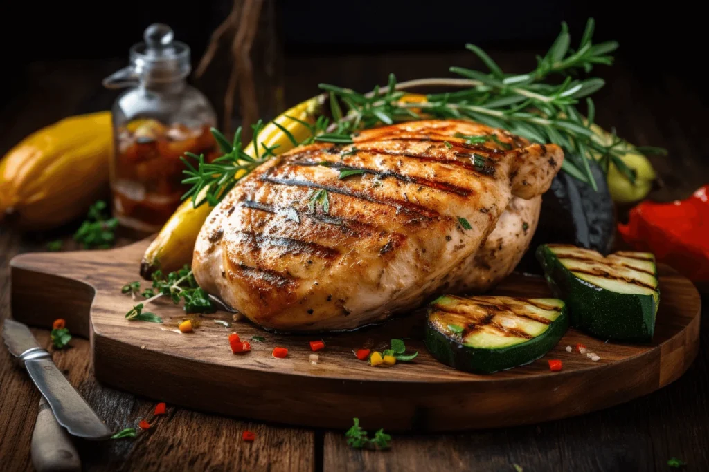 Juicy Grilled Chicken Breast with Vegetables